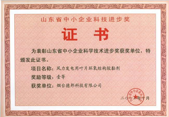 山東省中小企業(yè)科學(xué)技術(shù)進(jìn)步一等獎(jiǎng)